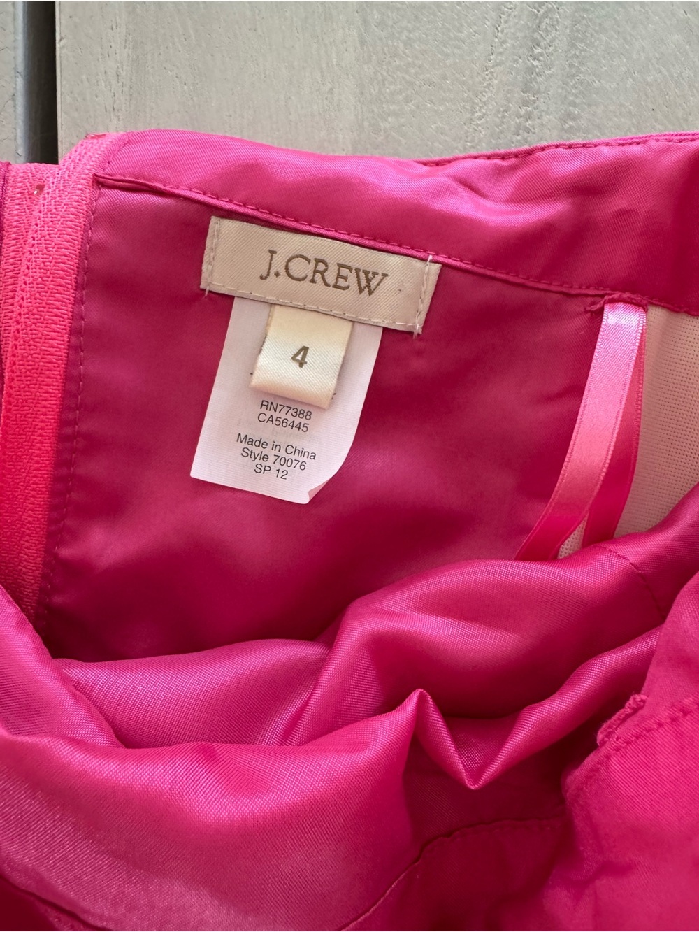 J. Crew Strapless Fitted Mini Dress in Hot Pink - Picture 3 of 5
